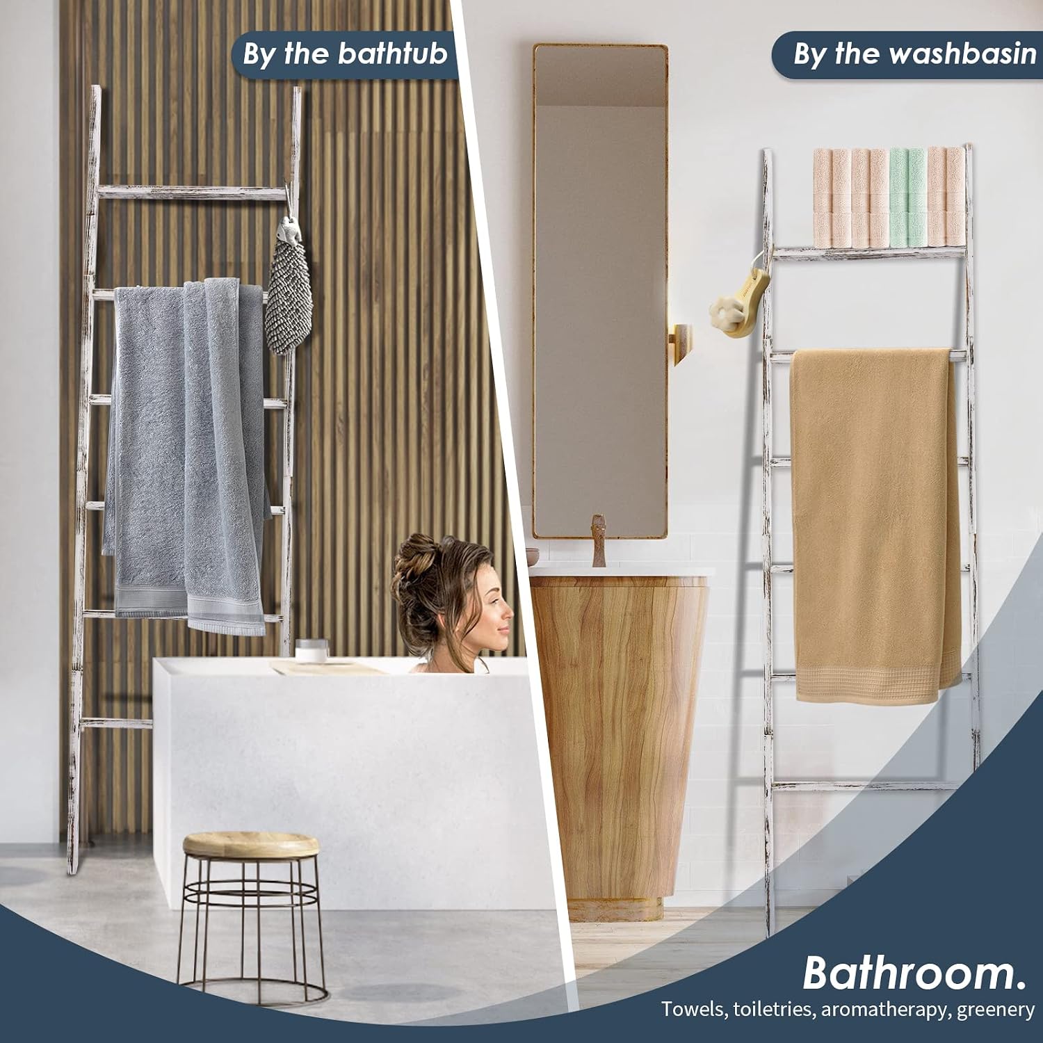 Detalle 2 de Wooden Blanket Ladder, 6-Tier