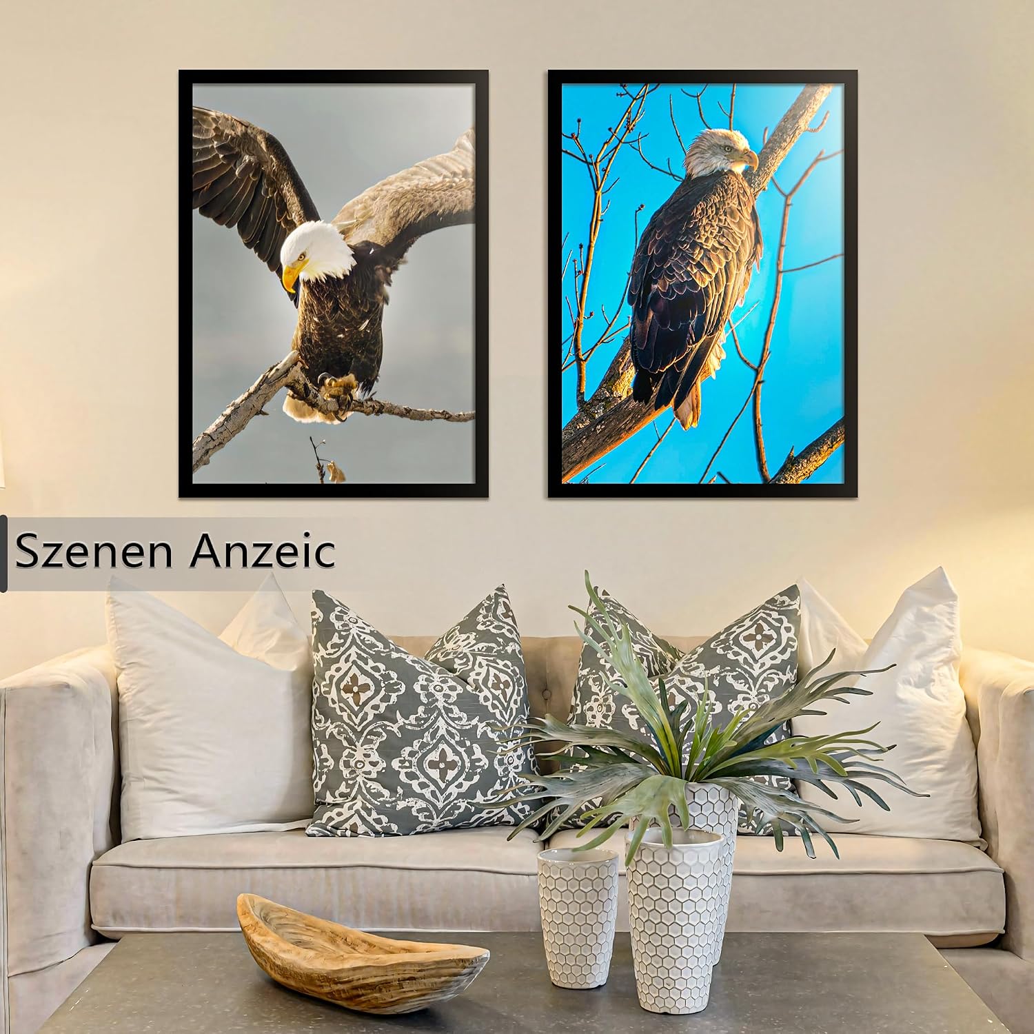 Detalle 1 de Tinkeps 3er-Pack Bilderrahmen A2 (42x59,4 cm) Schwarz – Holzrahmen mit Plexiglas