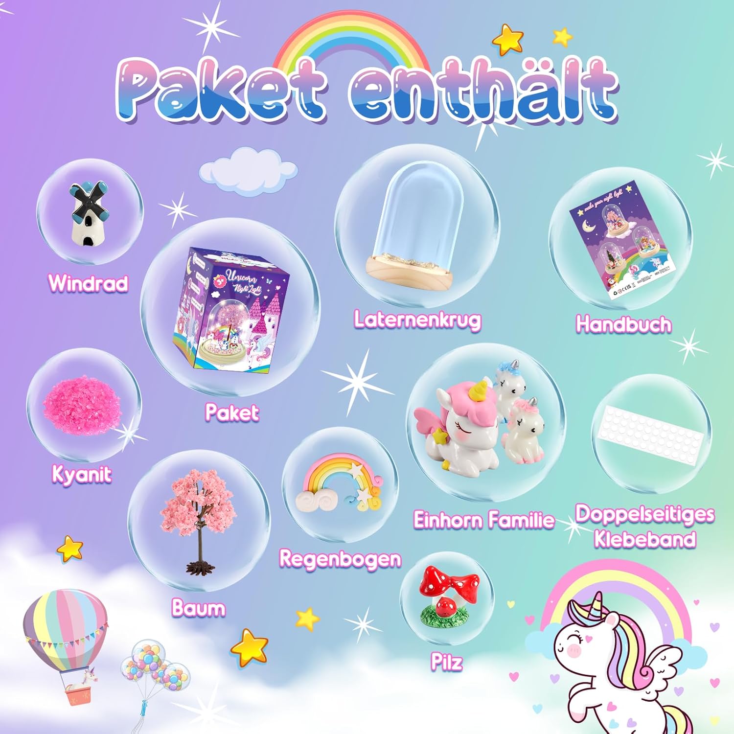 Thumbnail 1 de Dislocati DIY Nachtlicht Bastelset für Kinder – personalisierbares Einhorn-Nachtlicht ab 3 bis 12 Jahren