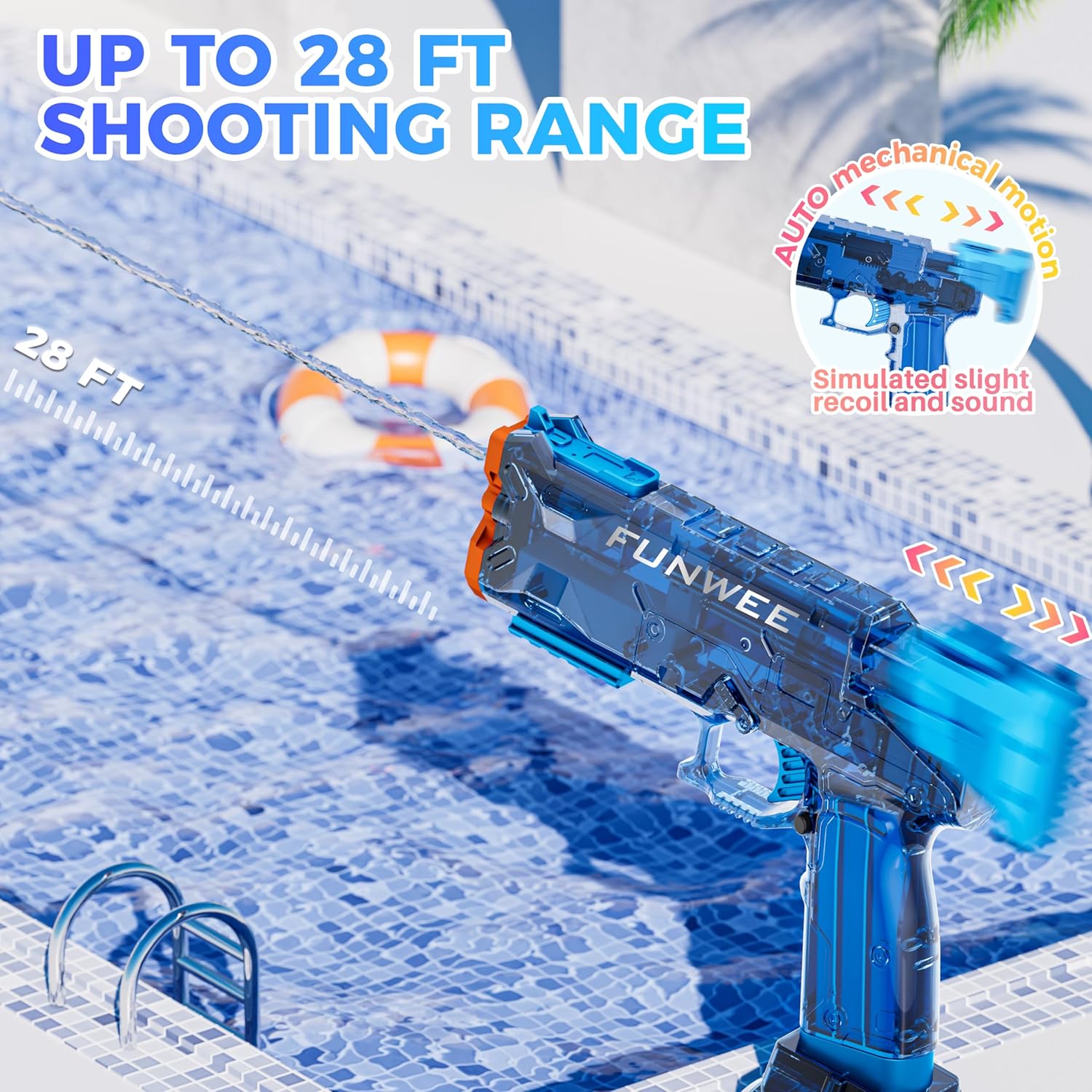 Thumbnail 1 de Funwee Electric Water Gun for Adults & Kids — Long-Range Battery-Powered Water Blaster
