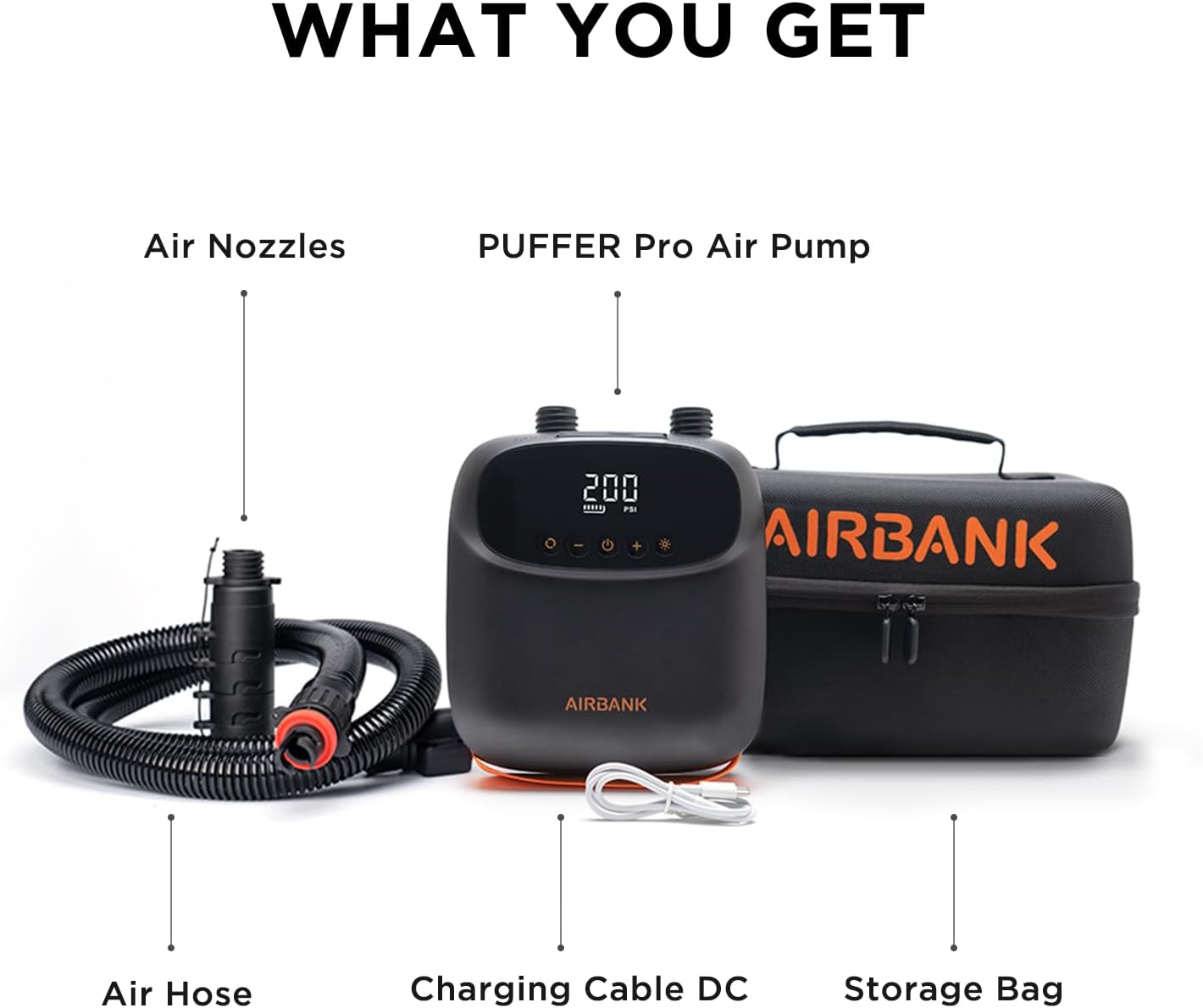 Thumbnail 6 de AIRBANK Puffer Pro 20 PSI Electric SUP Pump – Portable Dual-Stage, 5200mAh Battery