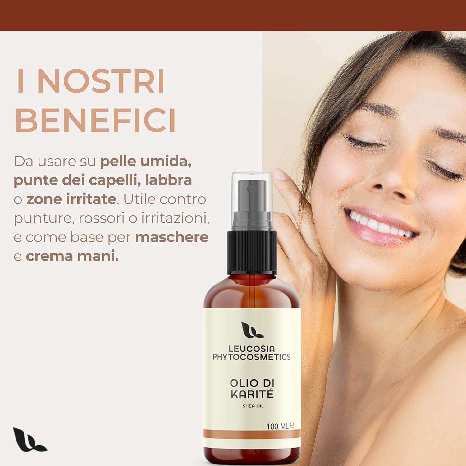 Thumbnail 5 de Leucosia Burro di Karitè Puro Liquido 100 ml – Multifunzione per Viso, Corpo e Capelli
