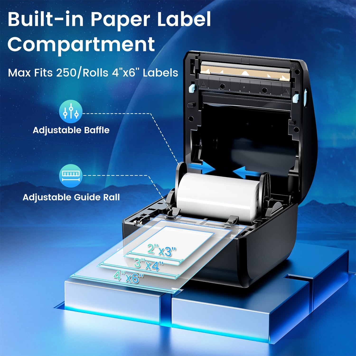 Thumbnail 3 de Omezizy D450BT 4x6 Thermal Label Printer