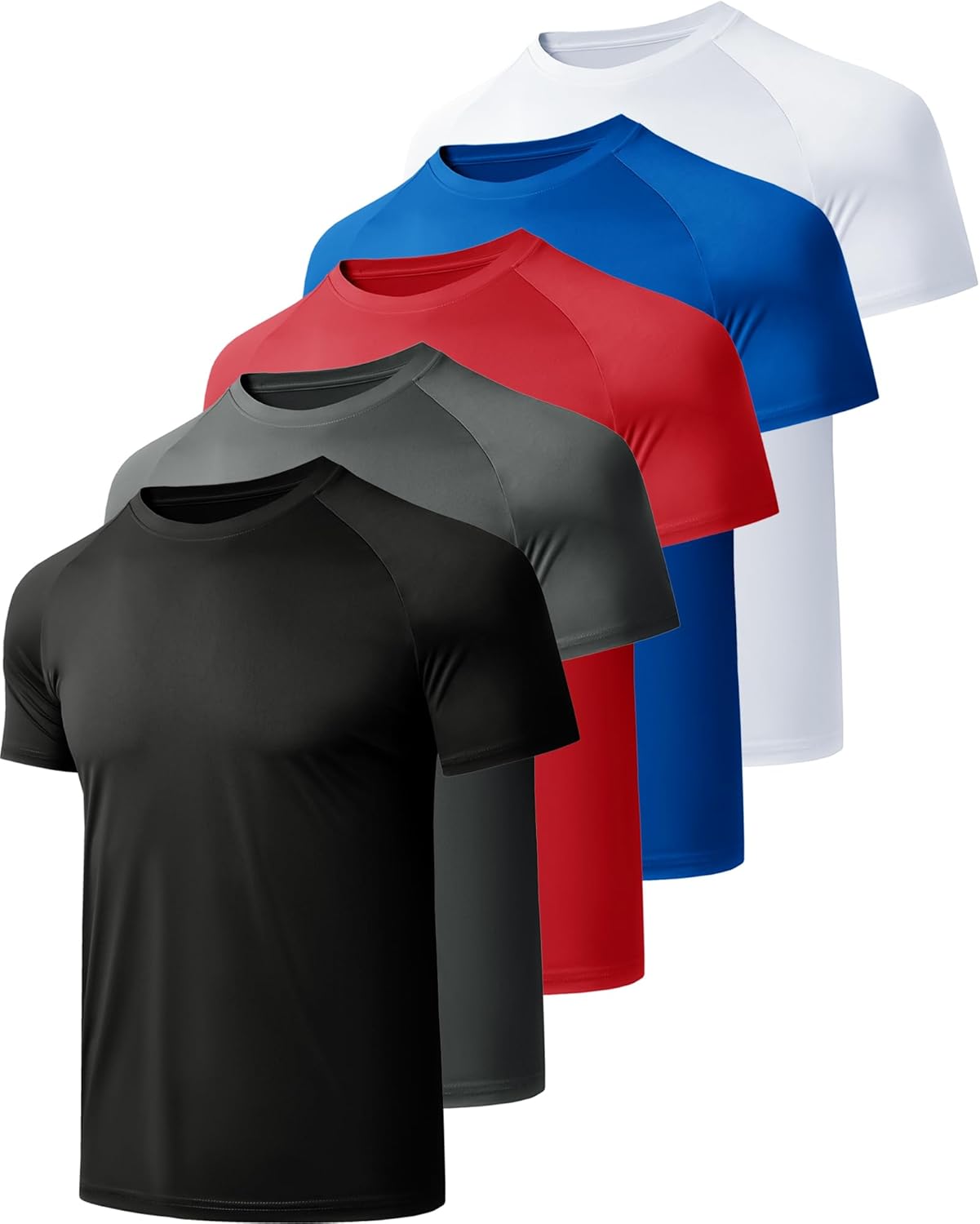 Thumbnail 6 de miijoory Men's Gym Shirts: Quick Dry Performance Short Sleeve T-Shirt Pack