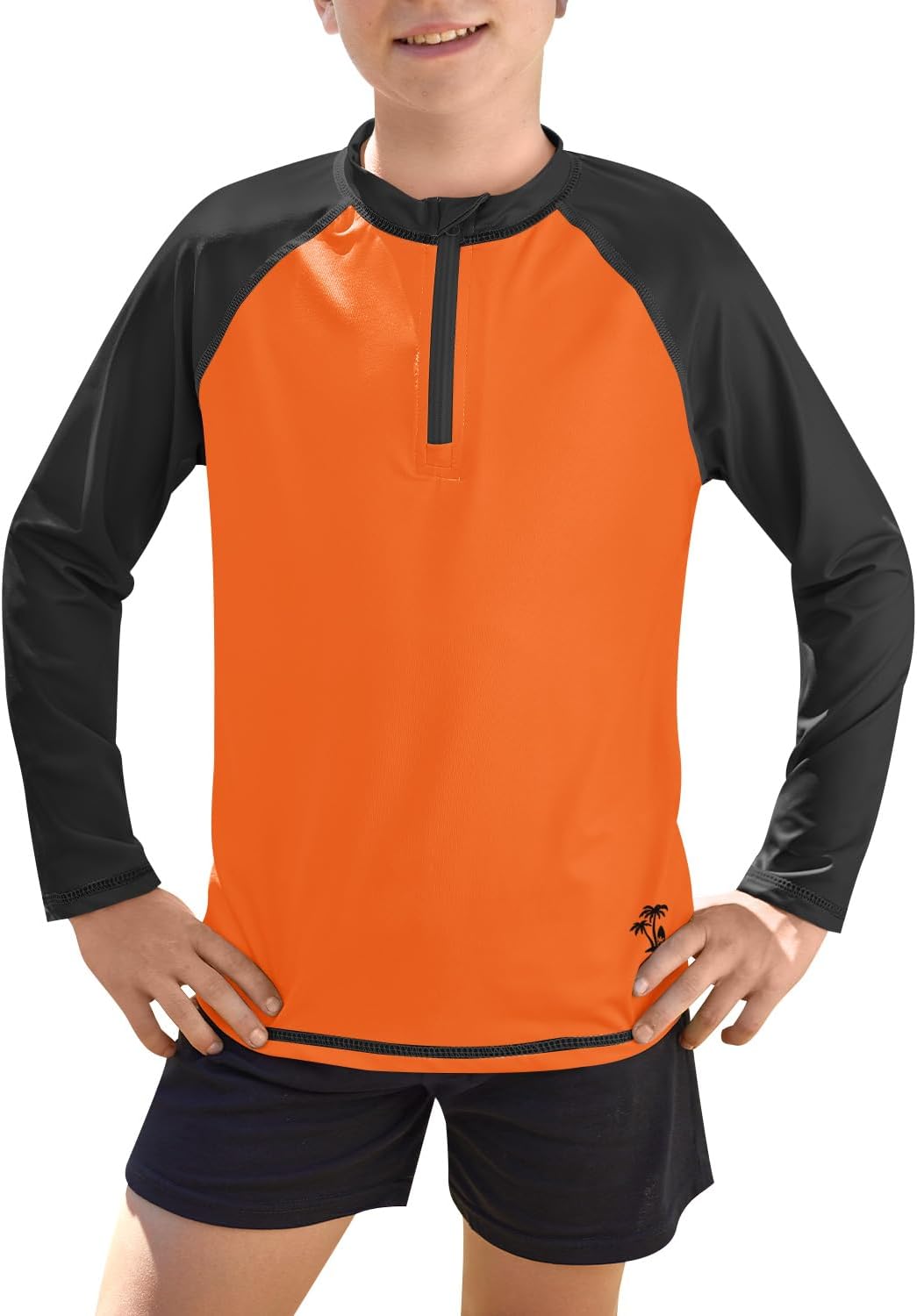 Detalle de BesserBay Jungen UV Shirt 1/4 Zip Langarm Stehkragen UPF 50+ Rash Guard 110–150