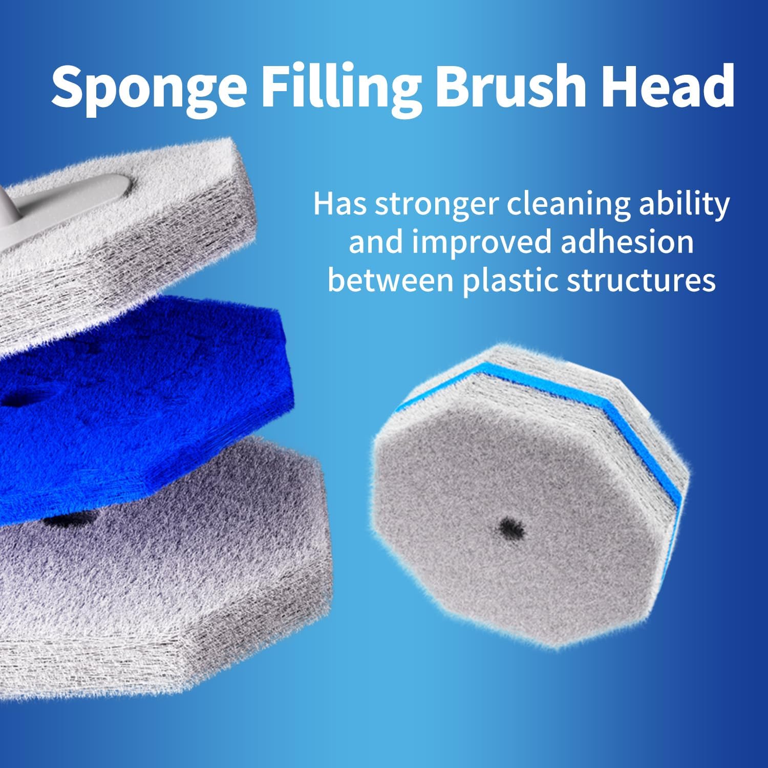Detalle de 60pc Disposable Toilet Brush Refills with Self-Cleaning Foam Heads