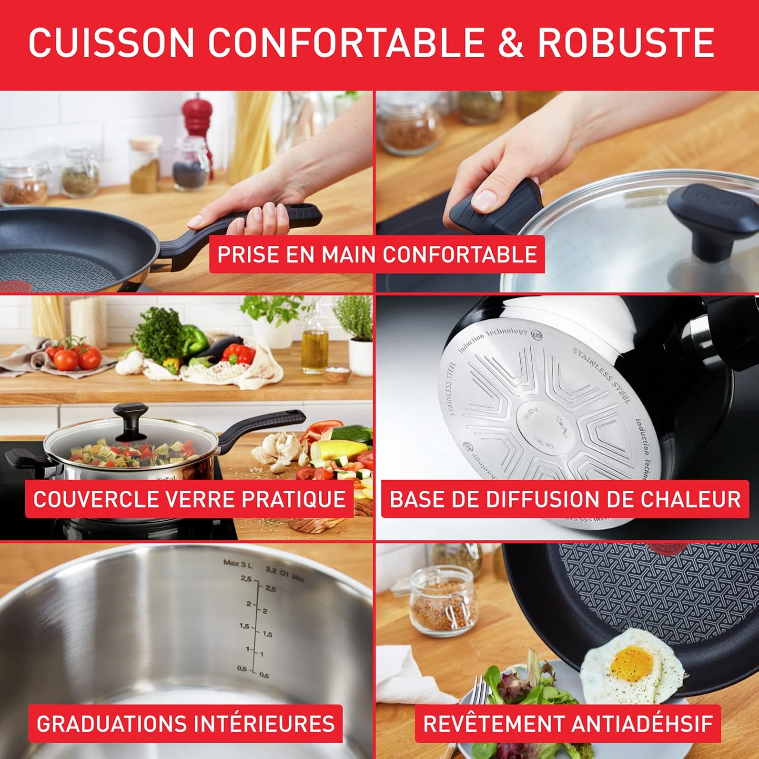Thumbnail 4 de Tefal Comfort Max, 3 casseroles 14-18 cm ⚙