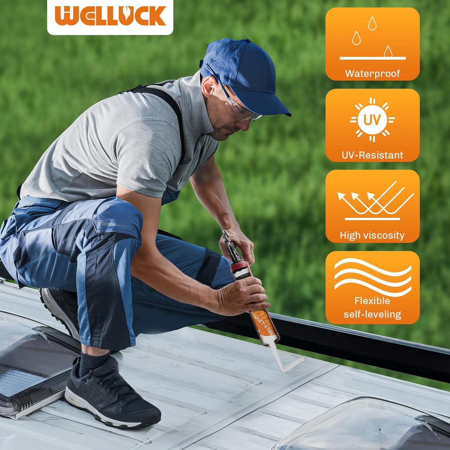 Thumbnail 4 de WELLUCK 12PC Self Leveling RV Roof Sealant Lap for RV Roofs, White