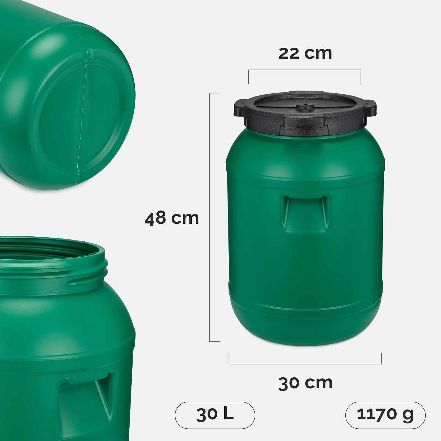 Thumbnail 1 de Garronda Weithalsfass 30 Liter Futtertonne mit Deckel ohne Dichtung (BPA-freies HDPE)