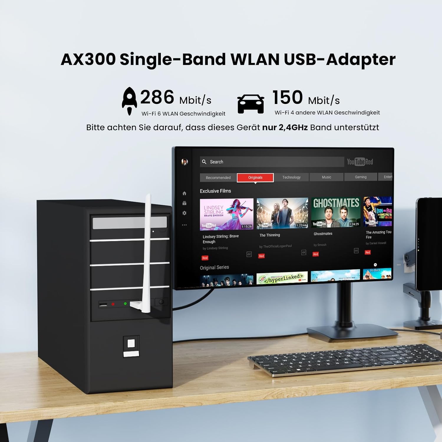 Thumbnail 1 de Tenda AX300 U2 WLAN USB Stick 286Mbit/s