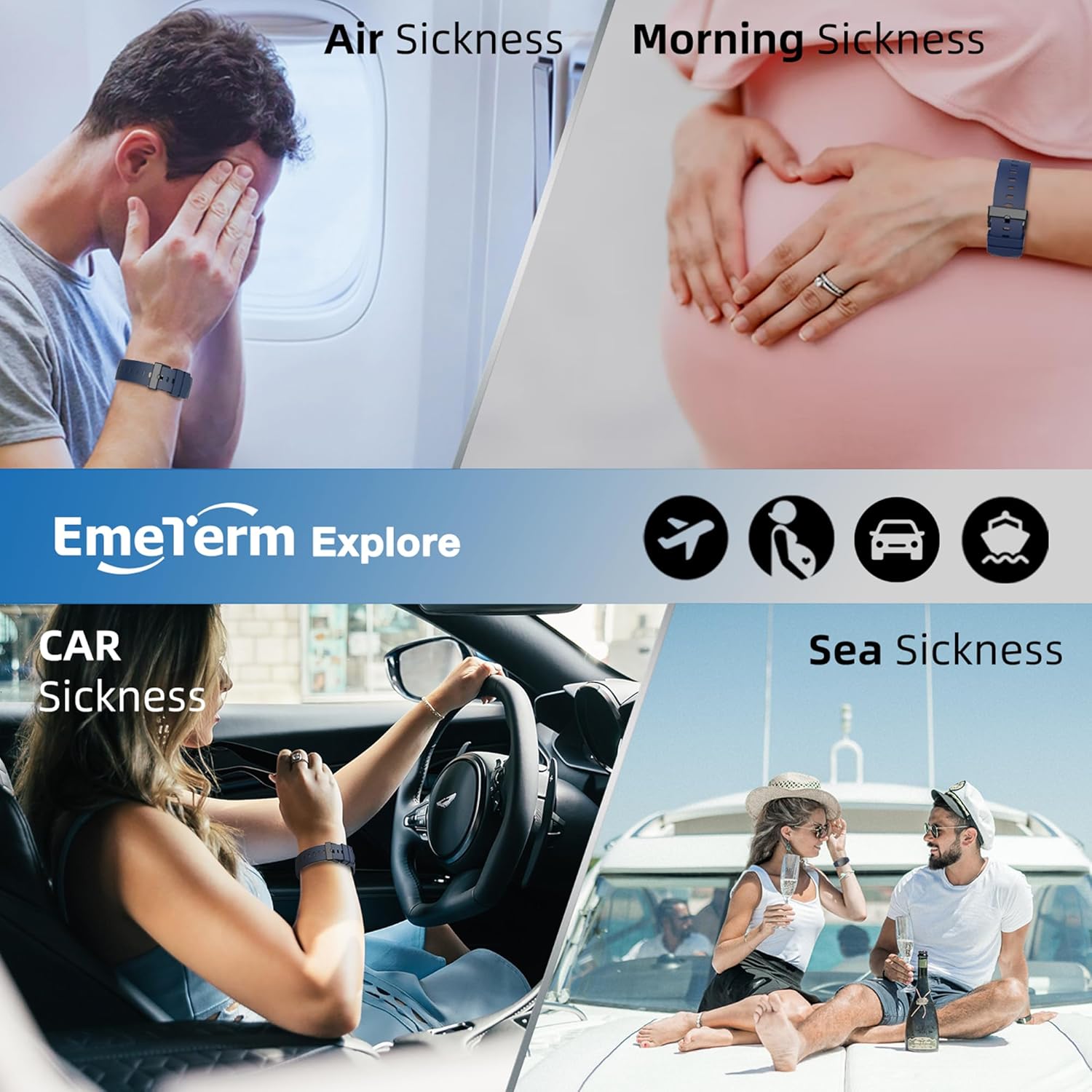 Thumbnail 6 de EmeTerm Explore FDA Cleared Anti-Nausea Wristband: Drug-Free Motion Sickness Relief