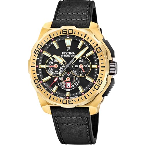 Detalle de Festina Reloj Hombre Analógico de Cuero Negro F20728/3 Chrono Bike