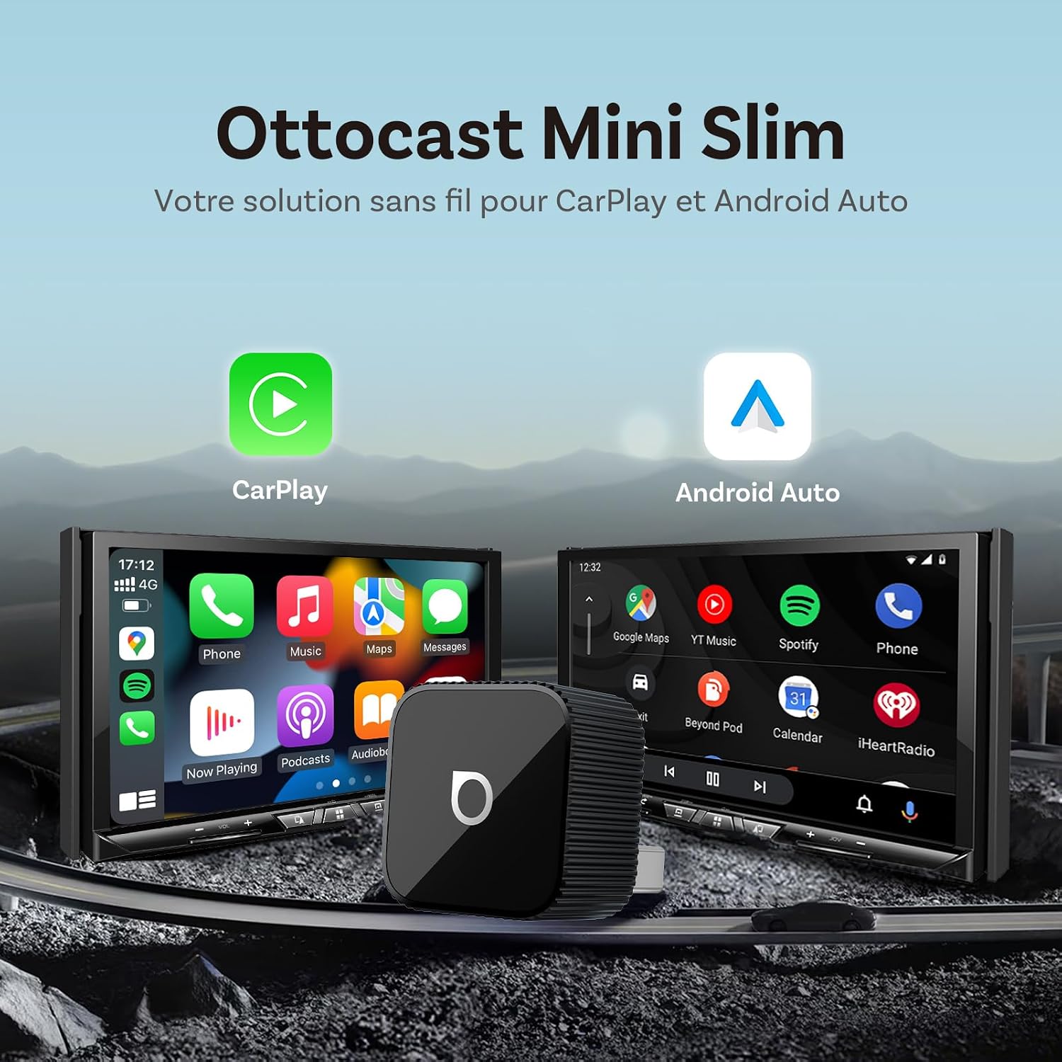 Detalle 2 de OTTOCAST Mini Slim 2026 Amélioré CarPlay sans fil