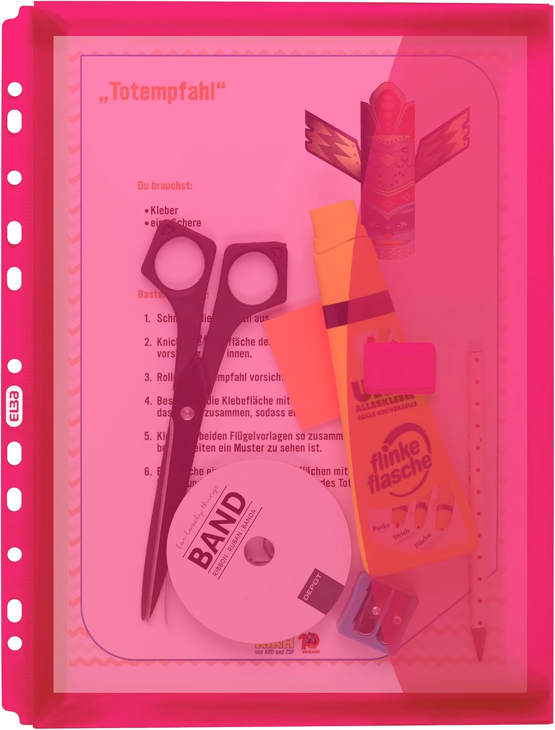 Detalle de Elba Dokumenten-Mappen A4, Taschen mit Klett-Verschluss – 12 Stück, 6 Farben