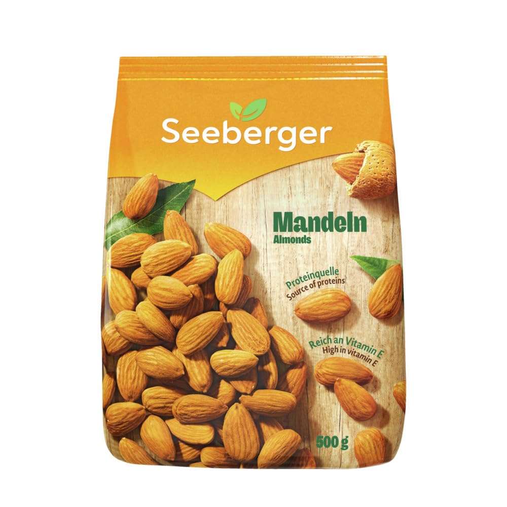 Seeberger Mandeln 7er Pack (7 x 500 g) – große, knackige Mandelkerne, naturbelassen & vegan