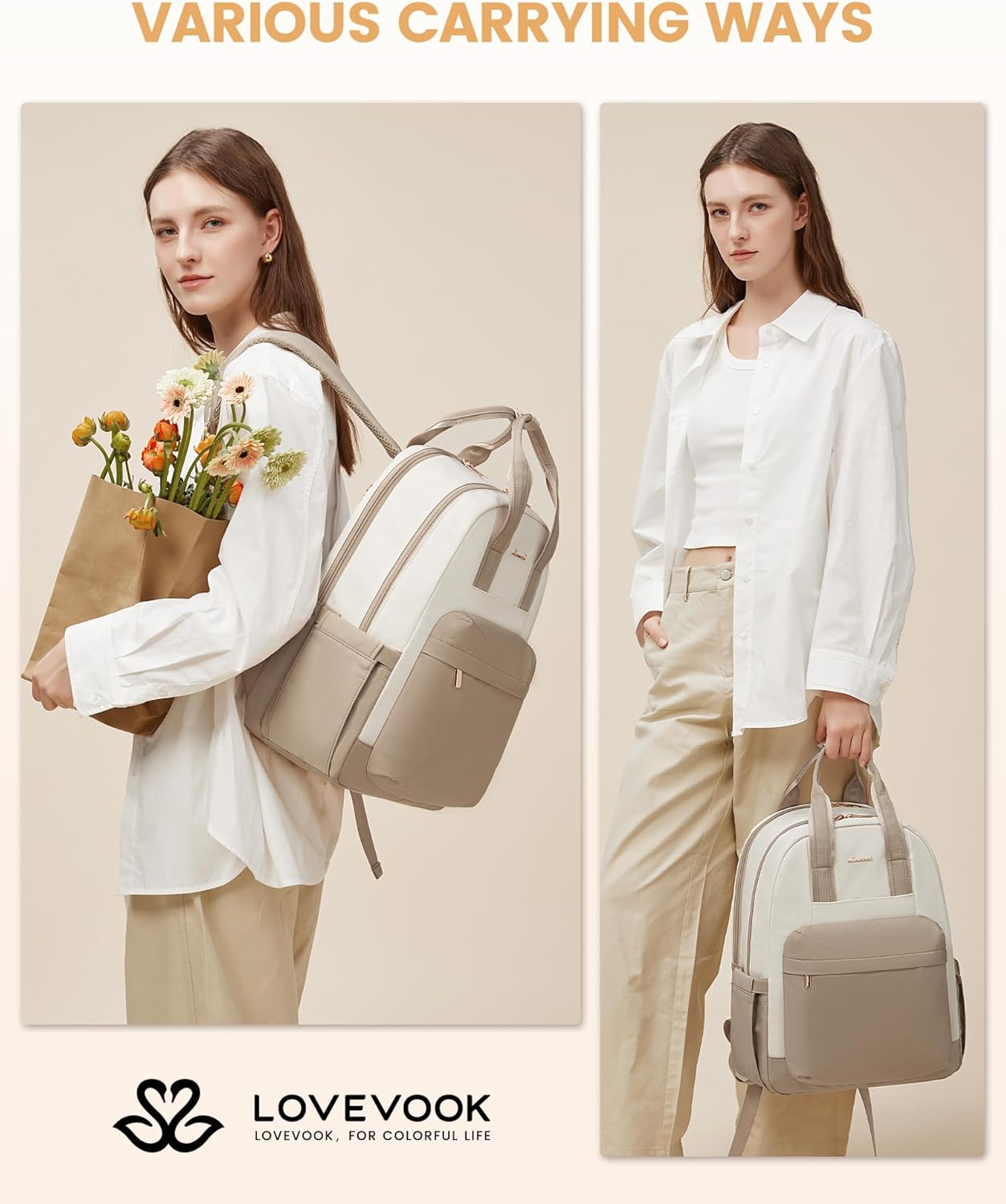 Thumbnail 1 de LOVEVOOK Women's 15.6 Inch Laptop Backpack: Stylish, Durable & Travel-Ready