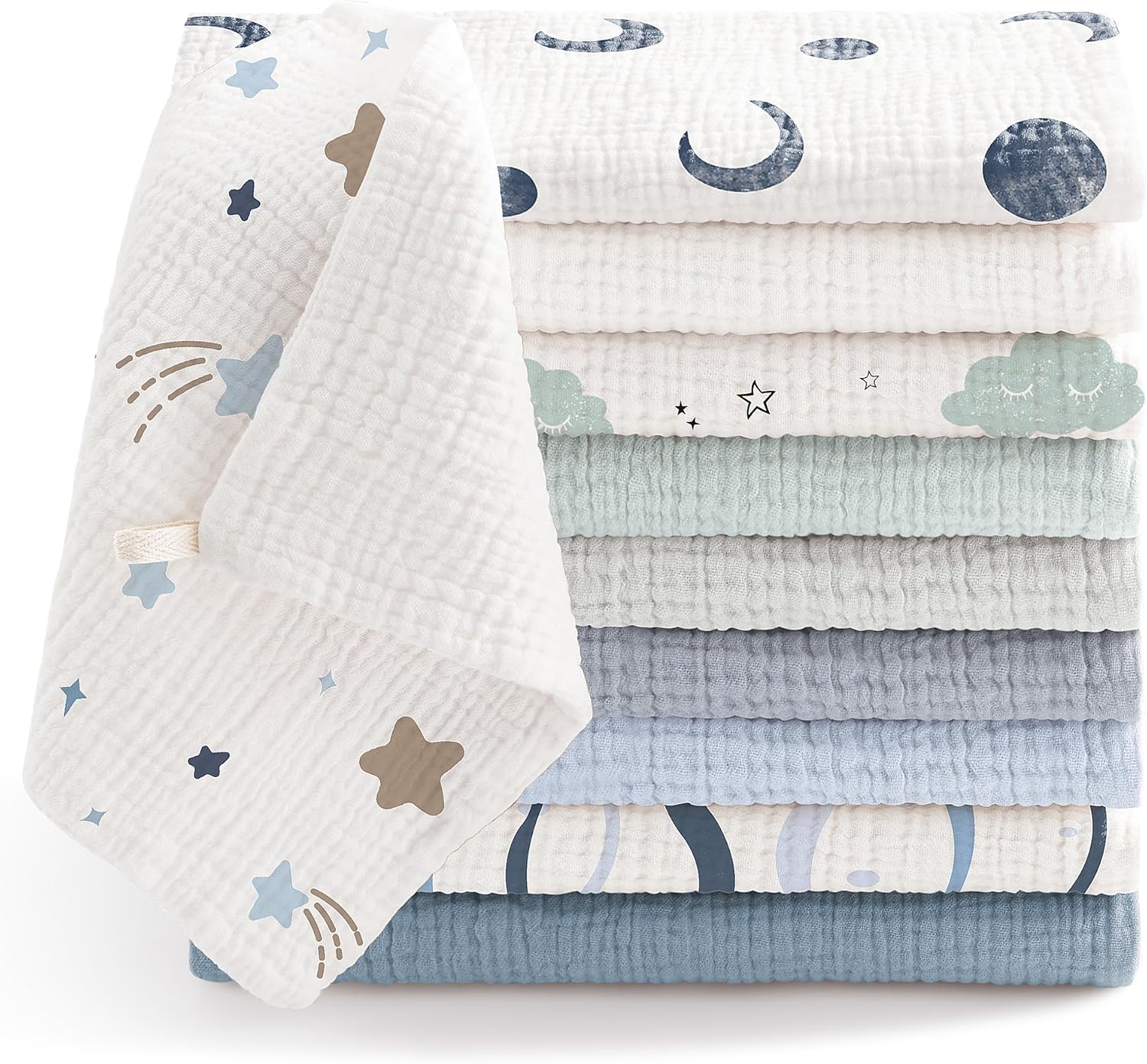 Bearmoss Muslin Squares Cloths 10 Pack
