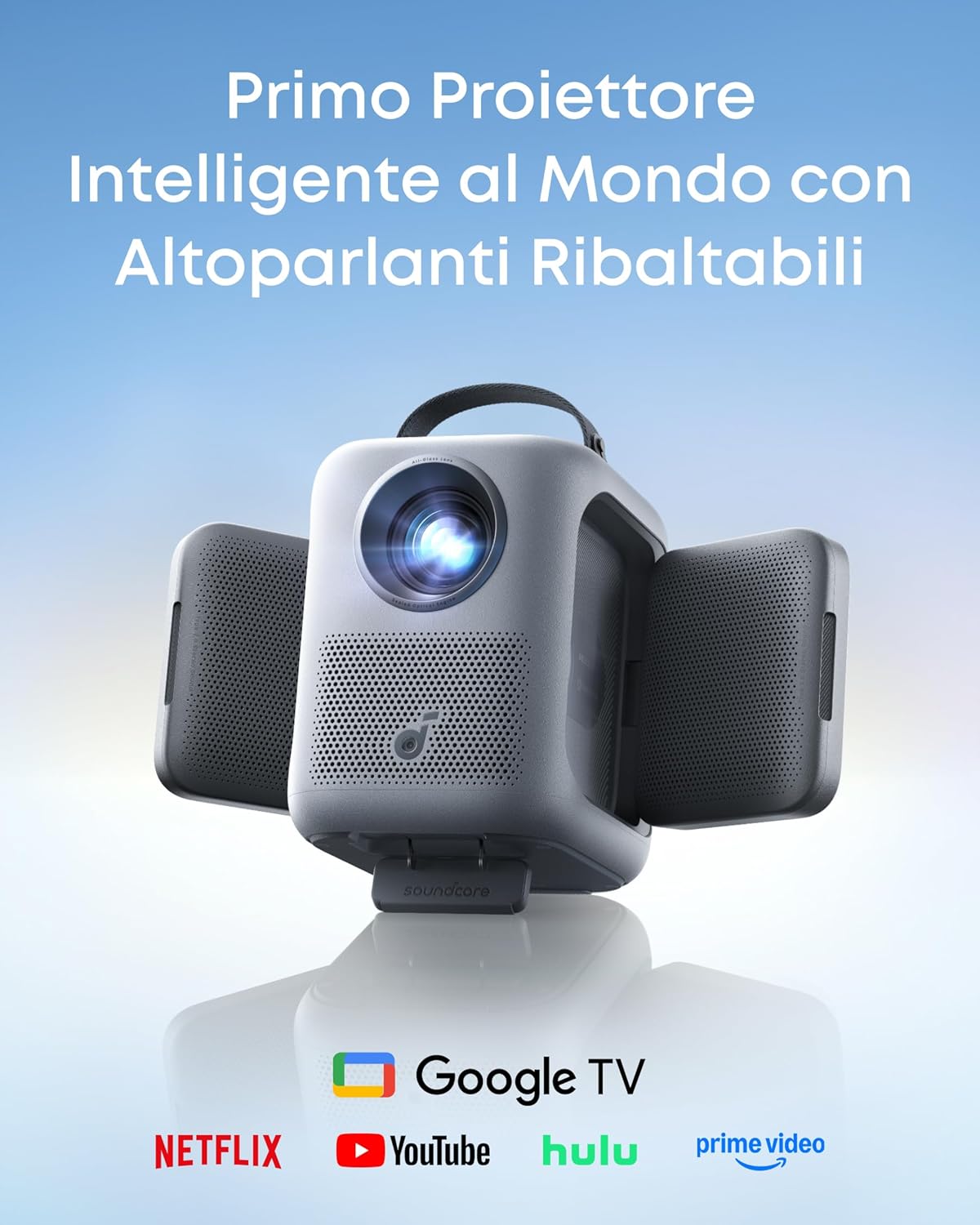 Thumbnail 1 de Soundcore Nebula P1i: Proiettore intelligente con Google TV, audio Dolby 2.0 e 380 lumen ANSI