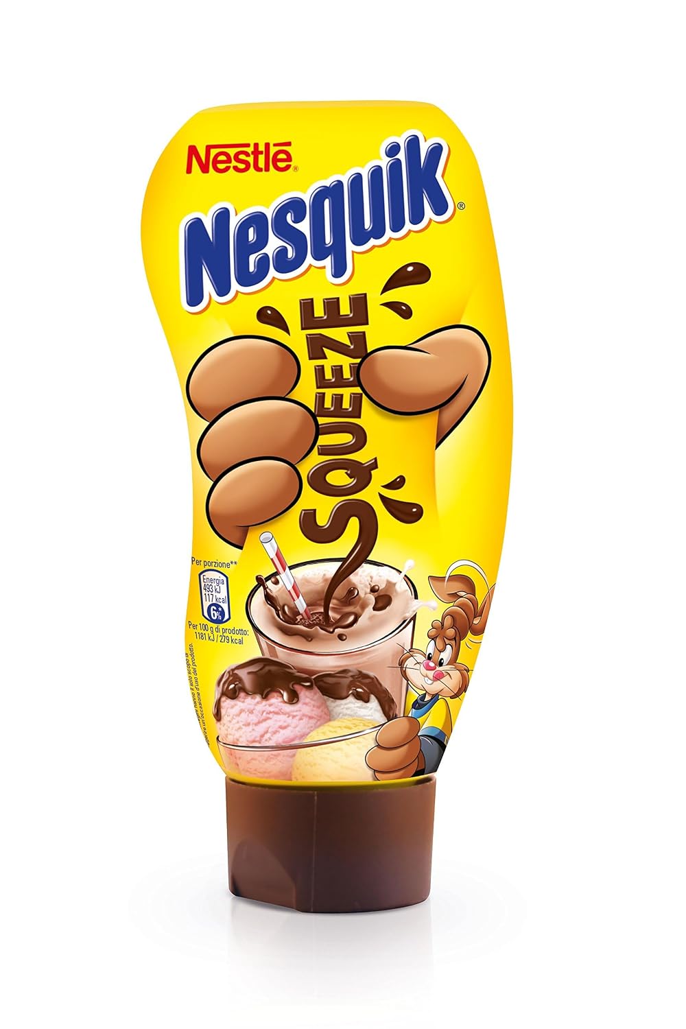 Detalle de Nestlé Nesquik Schoko Sirup – 2er Pack, 300 ml pro Flasche, mit Dosierverschluss