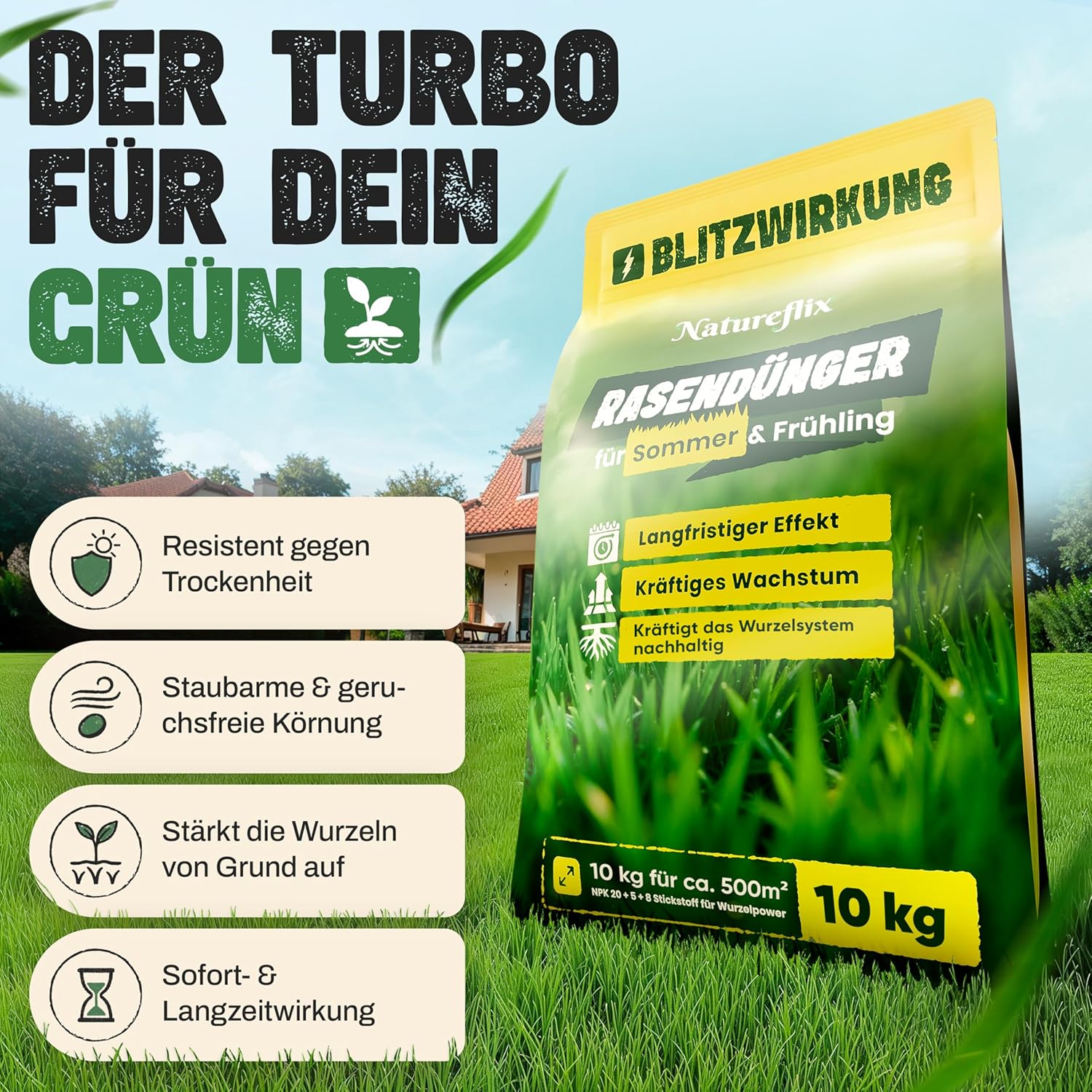 Thumbnail 2 de Natureflix Rasendünger 10 kg für 500 m²
