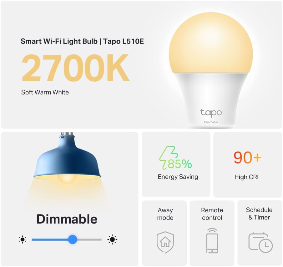 Thumbnail 1 de TP-Link Tapo L510E Smart LED Bulbs 800 lm