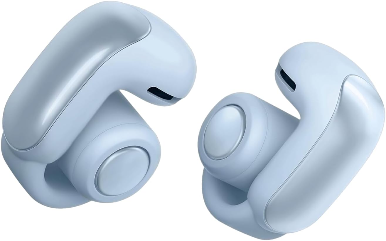 Detalle de Bose Ultra Open Earbuds mit Bluetooth und OpenAudio-Technologie – kabellose Clip-On Kopfhörer (Mondstein-Blau, Limited Edition)