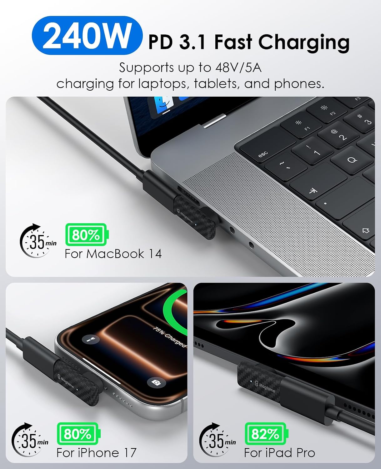 Thumbnail 3 de Magtame adaptateur USB‑C 240W angle droit