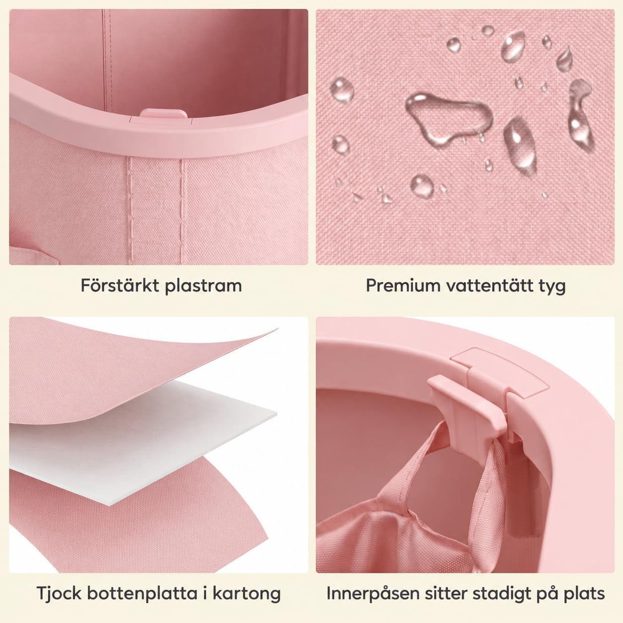 Detalle 2 de Lifewit 24599 tvättkorg 85 l med hjul, lock och avtagbar innerpåse