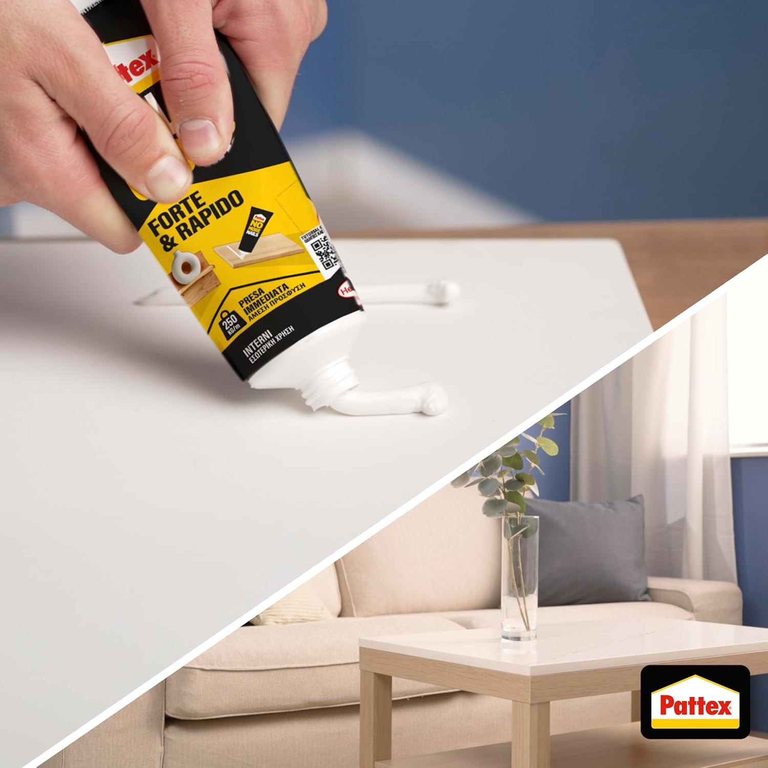 Detalle de Pattex Millechiodi Forte & Rapido – Collante di montaggio extra forte, 1x250 g