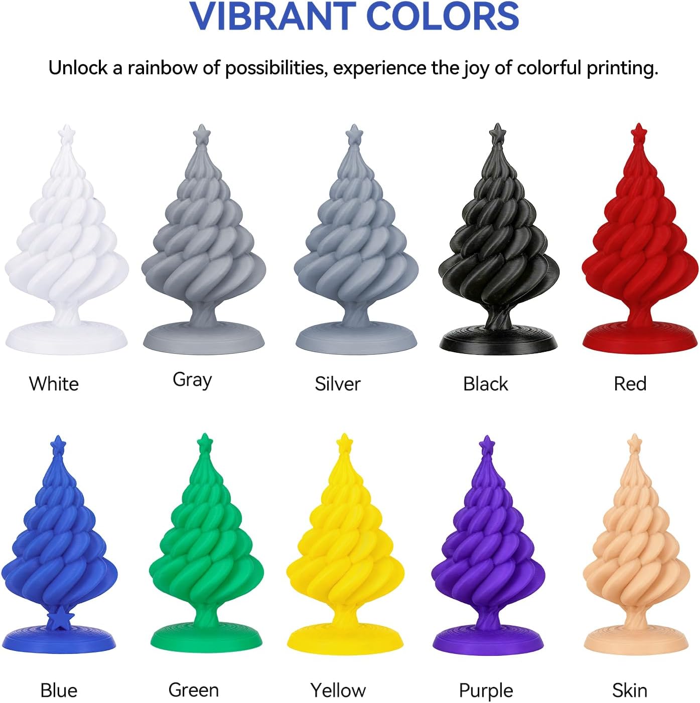 Detalle de Kingroon PLA Filament Bundle 1.75mm (10KG) – Multicolour PLA for 3D Printers