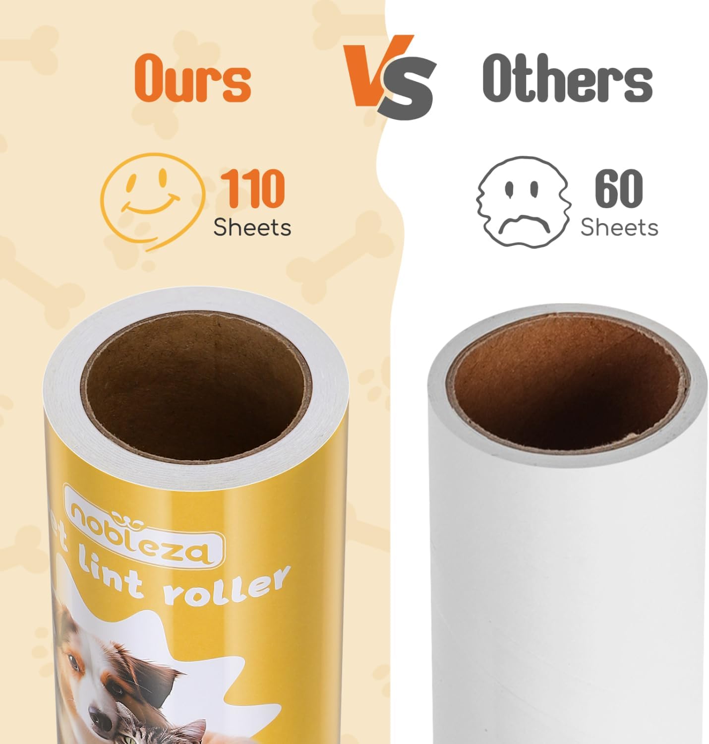 Thumbnail 4 de Nobleza Rullo leva peli Animali Extra appiccicosi con 330 fogli (110 fogli per ricarica)