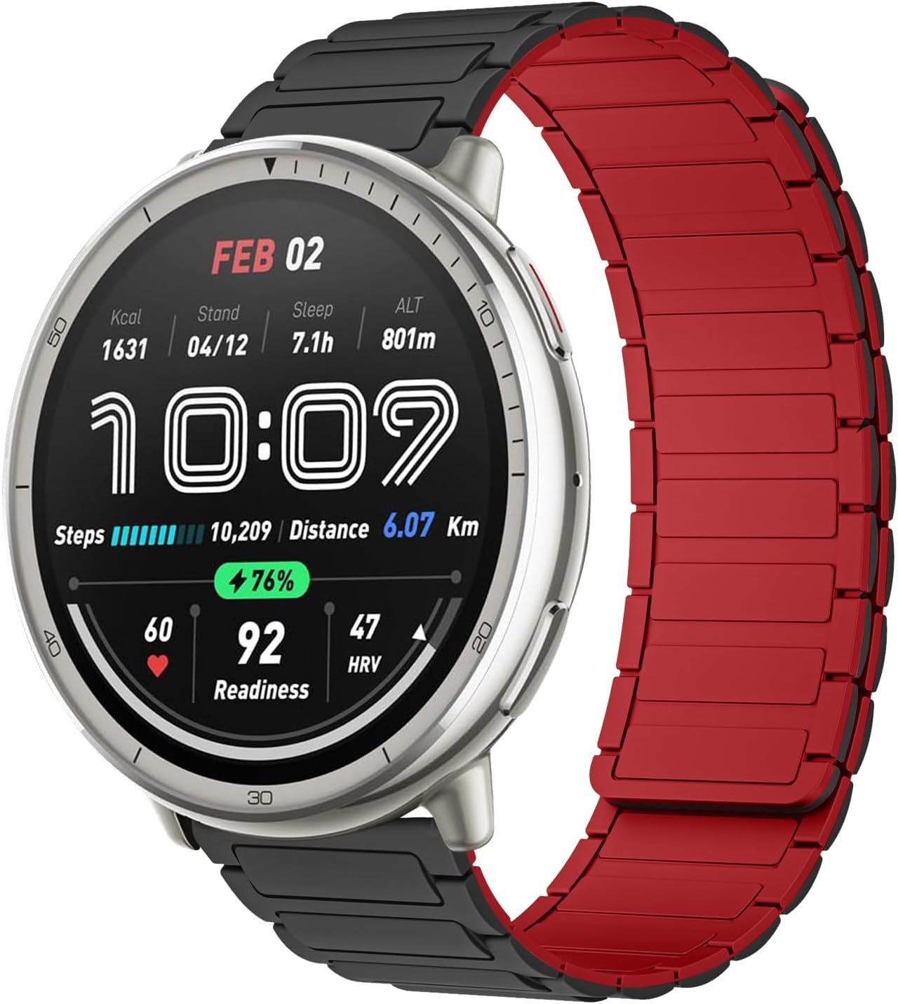 Detalle de RosMank 20mm Silicone Watch Band – Magnetic, Compatible with Amazfit Models and More