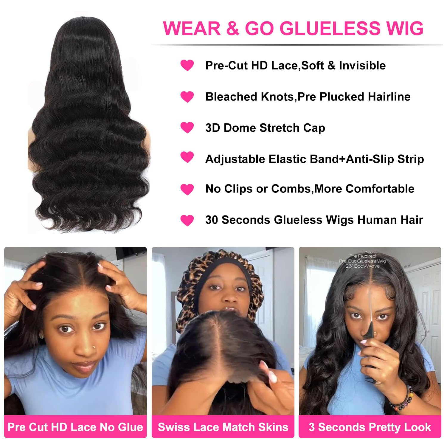 Thumbnail 2 de Uveous 28 Inch Glueless Wig 5x5 HD Closure 💇♀