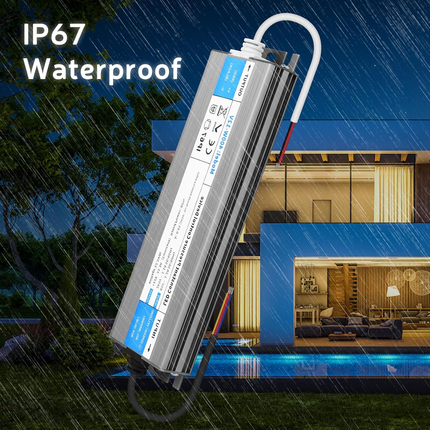Detalle de YOODI Trasformatore 24V 150W IP67 | Alimentatore LED 220V AC a DC 24V, ultra sottile