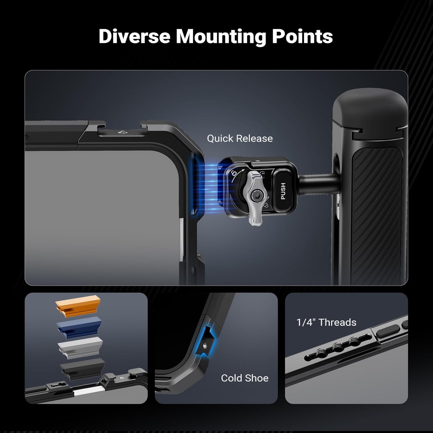 Thumbnail 5 de NEEWER Phone Cage Kit for iPhone 17 Pro: Compact Video Rig with Quick Release Handles