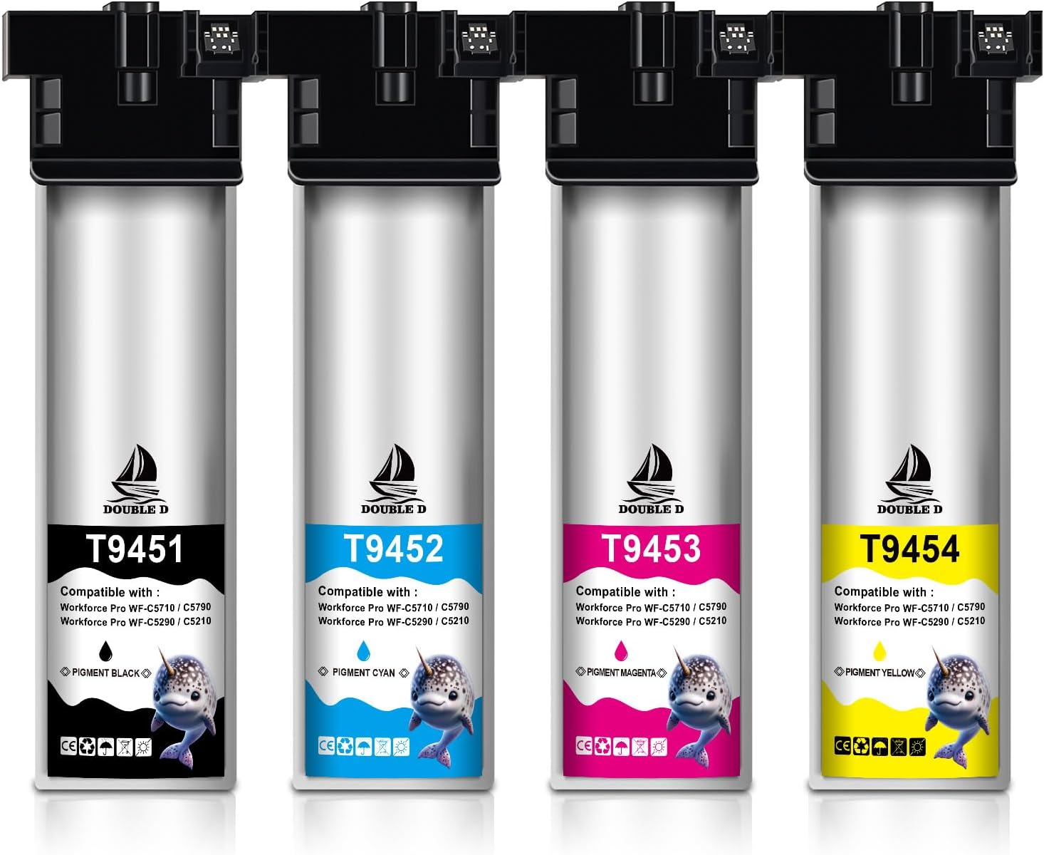 Detalle de DOUBLE D T9451 Cartouches d'encre 4 couleurs pour Epson WF