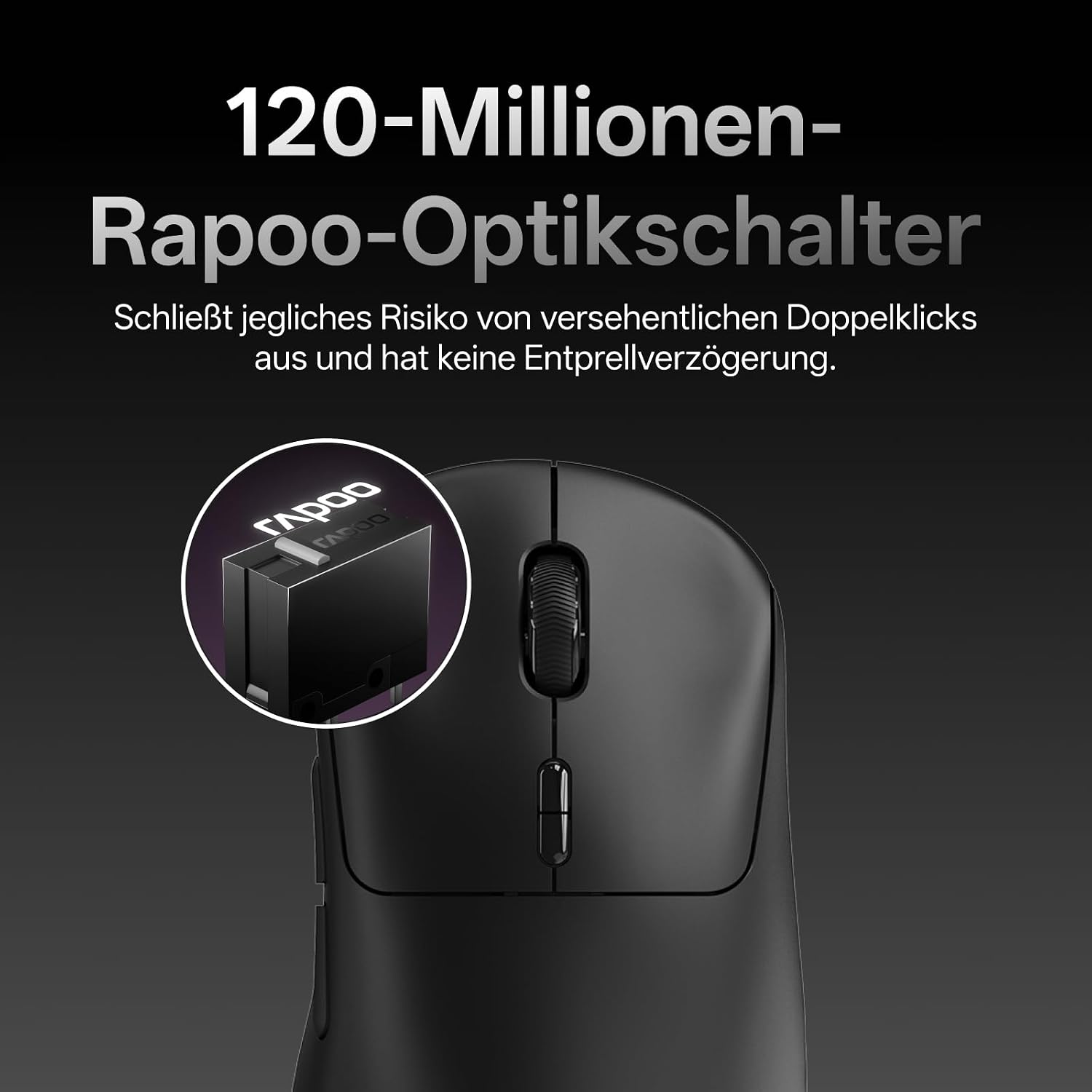 Detalle 2 de Rapoo VT3 MAX Gen-2 Gaming Maus Kabellose – Ultralight 53 g, 10 Tasten, 8K Wireless-Polling
