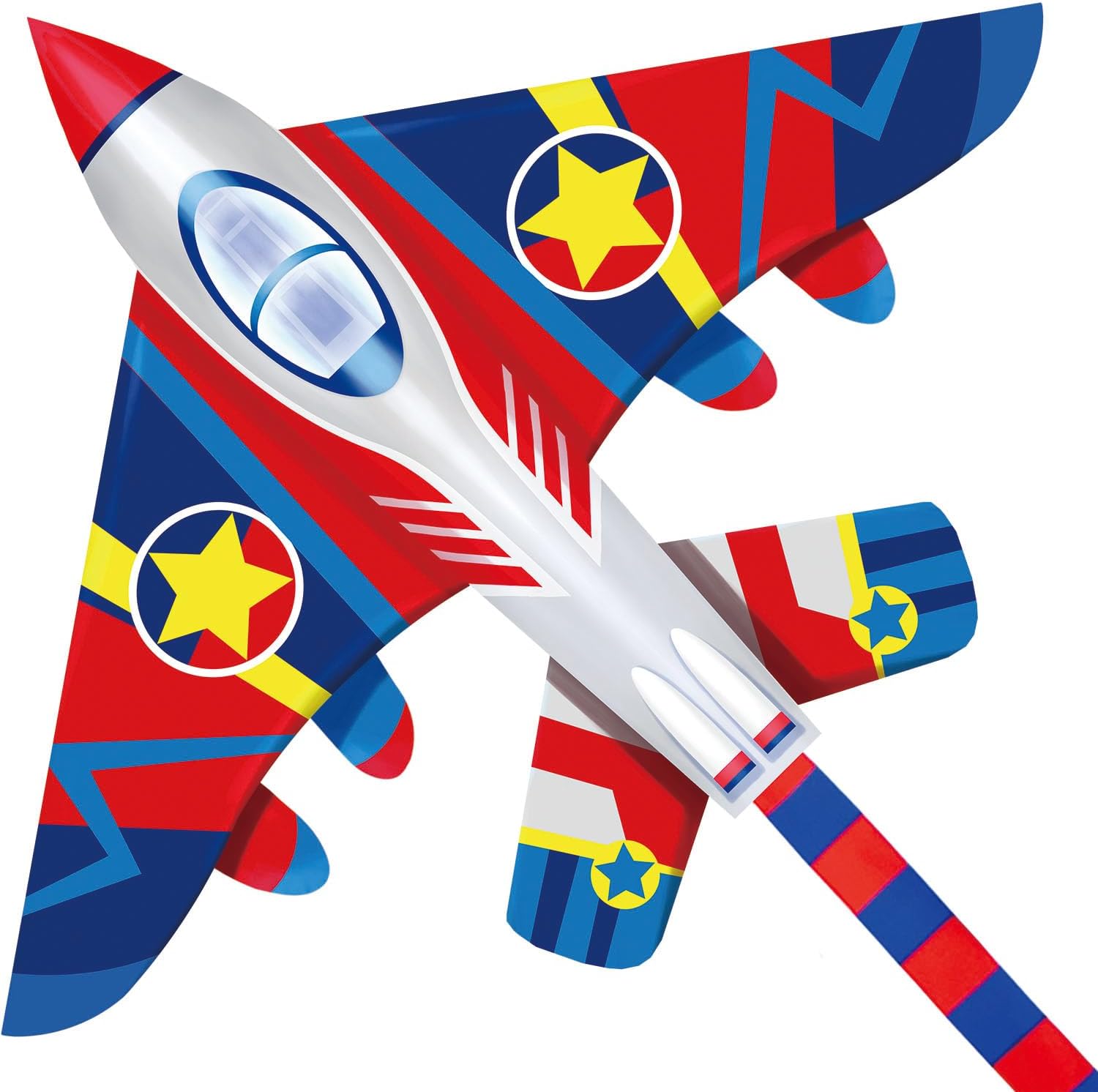 Thumbnail 6 de HUGE Fighter Plane Kite for Kids and Adults – 58" Wide with 10.2ft Tail, 200ft Line & Swivel Included