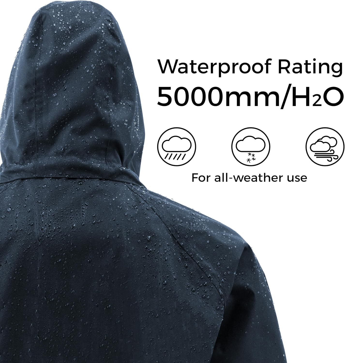 Detalle 1 de Wantdo Men's Long Raincoat with Detachable Hood