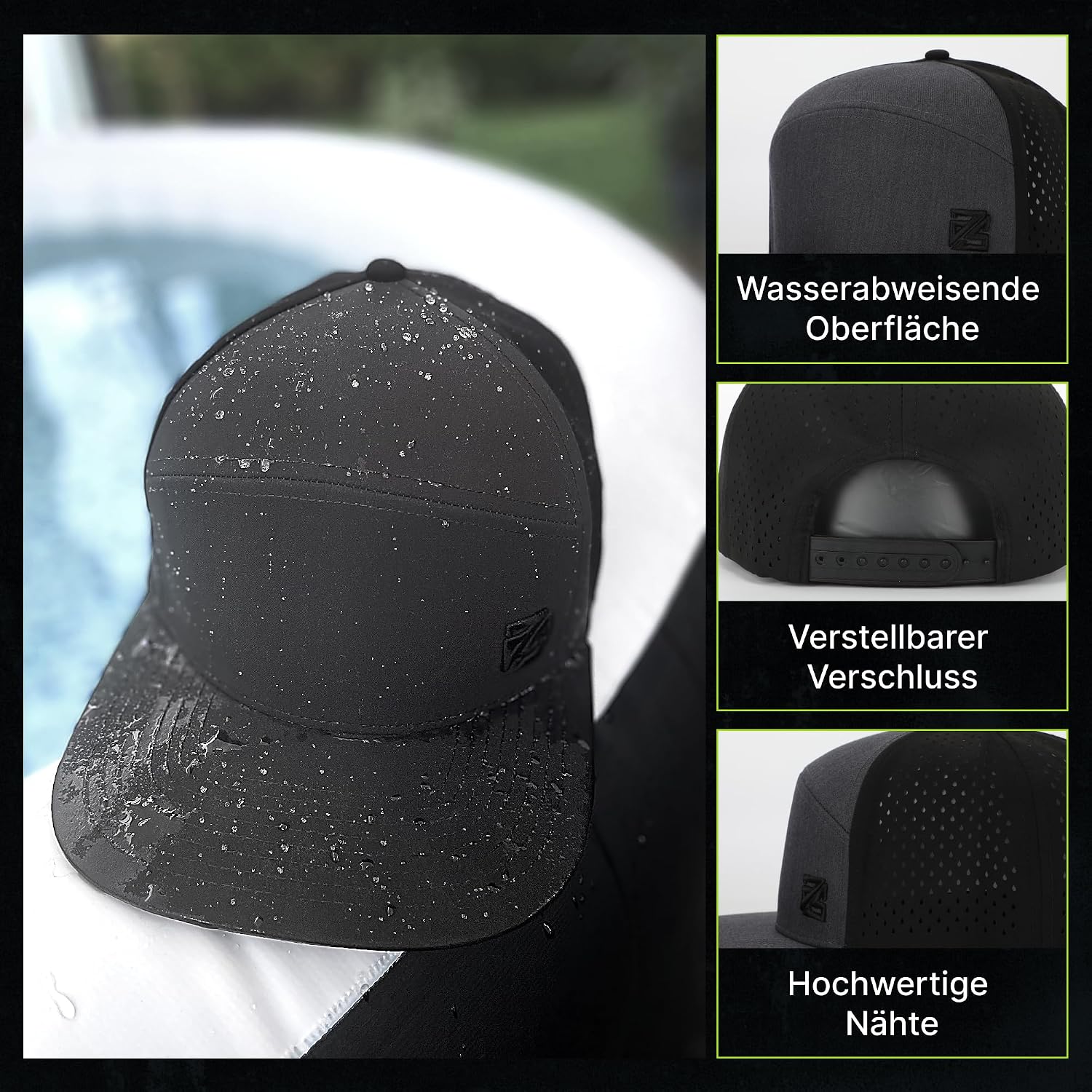 Thumbnail 4 de as ULTIMATE Snapback Cap für Herren & Damen – wasserabweisende Basecap mit Größenverstellung