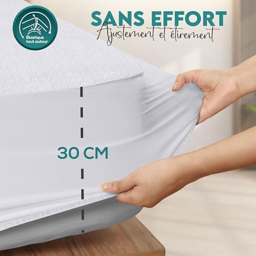 Thumbnail 3 de Protege Matelas Impermeable Utopia Bedding 140 x 190 cm – pour Matelas jusqu’à 30 cm d’épaisseur