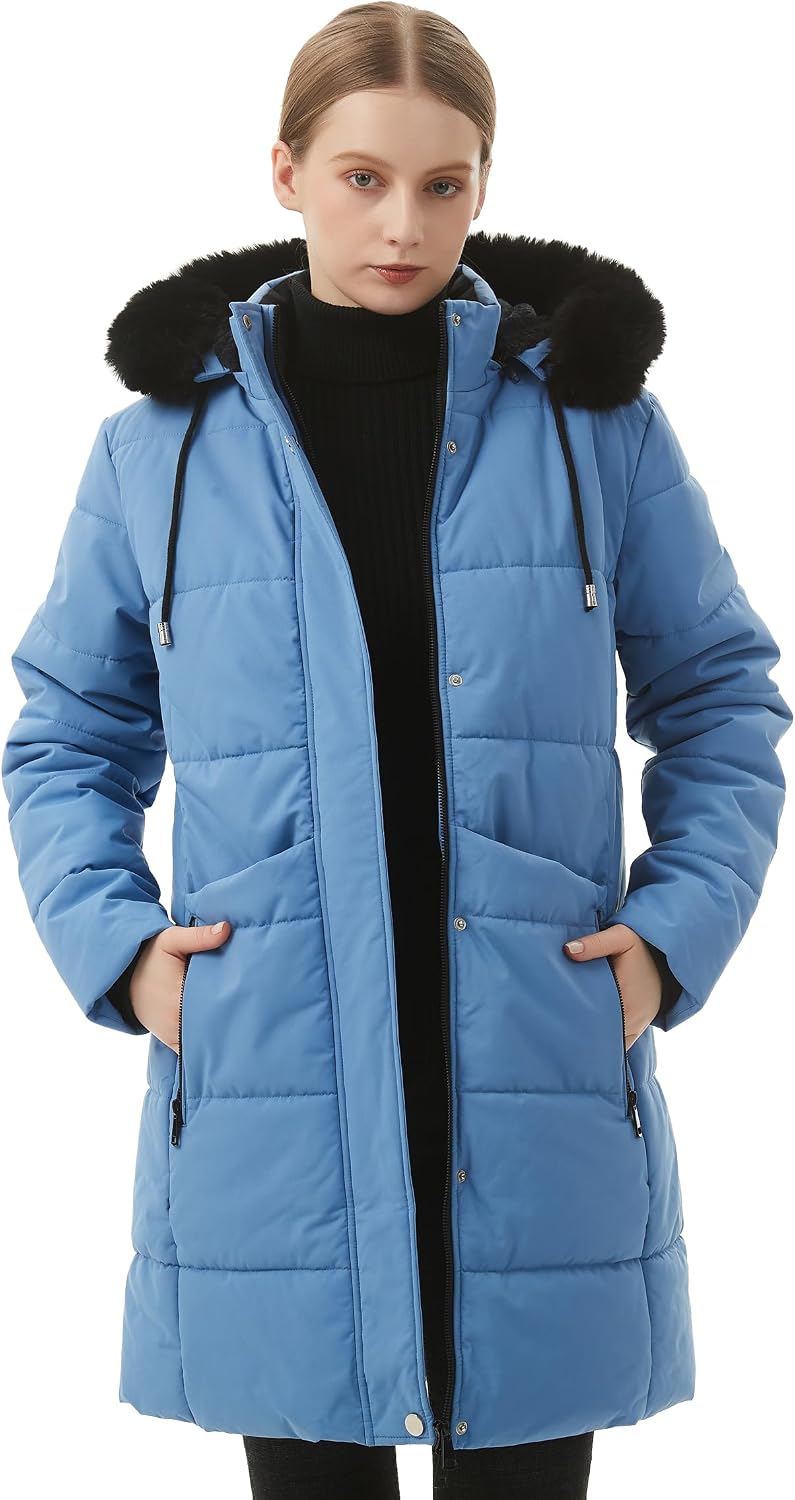 Thumbnail 5 de MOERDENG Women's Long Winter Puffer Coat, Waterproof with Detachable Faux-Fur Hood