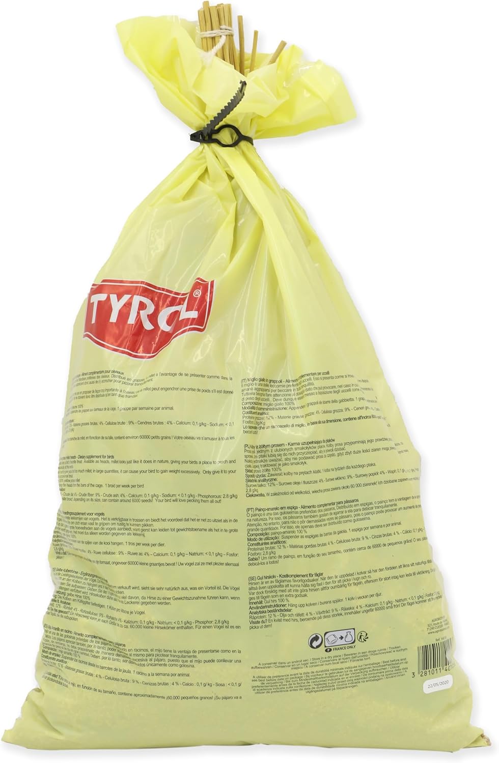 Detalle 2 de Tyrol Millet GRAPPES 1 kg : mijo en grappe pour oiseaux domestiques