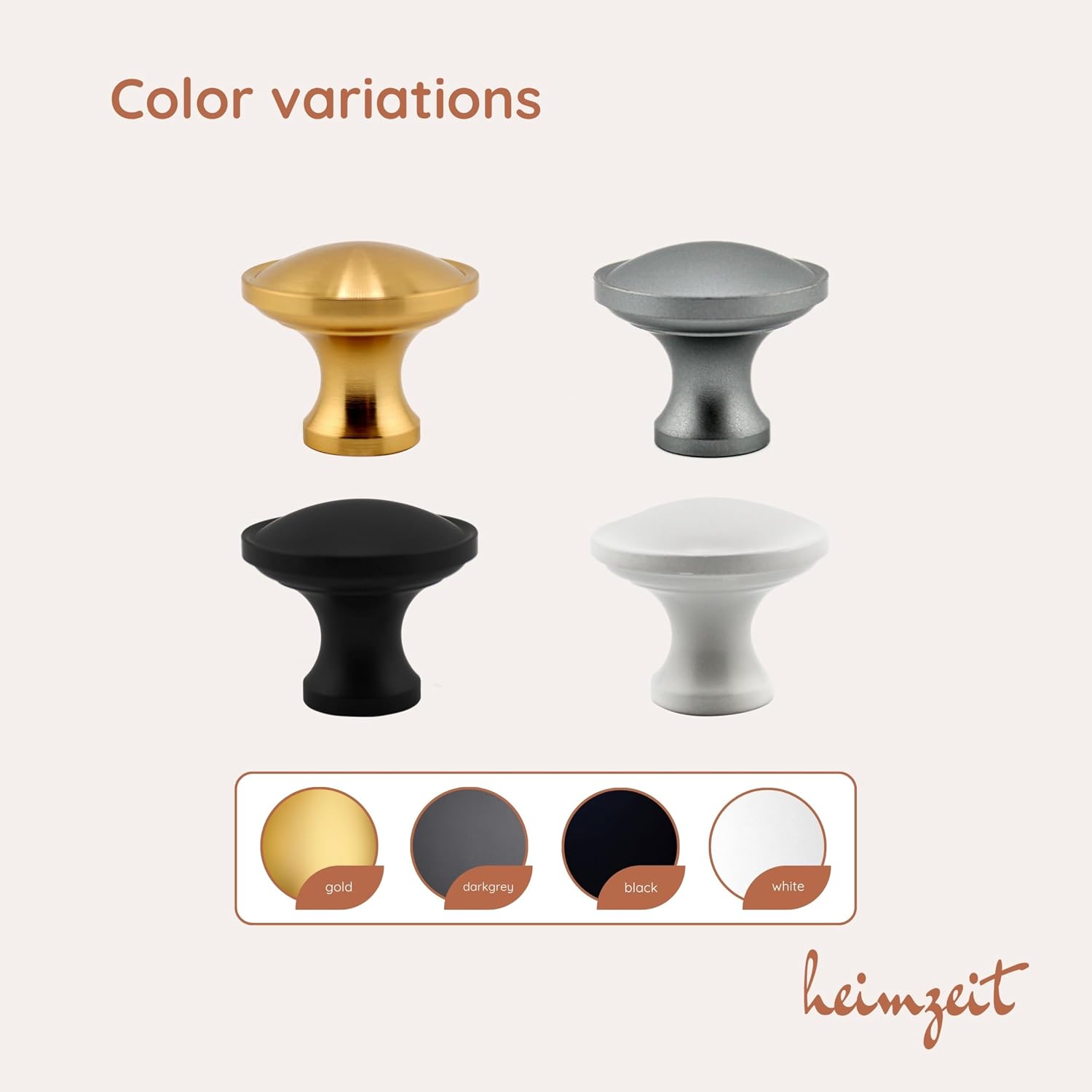 Thumbnail 3 de heimzeit Nova Cabinet Knobs, White Aluminium, 8-Piece Set