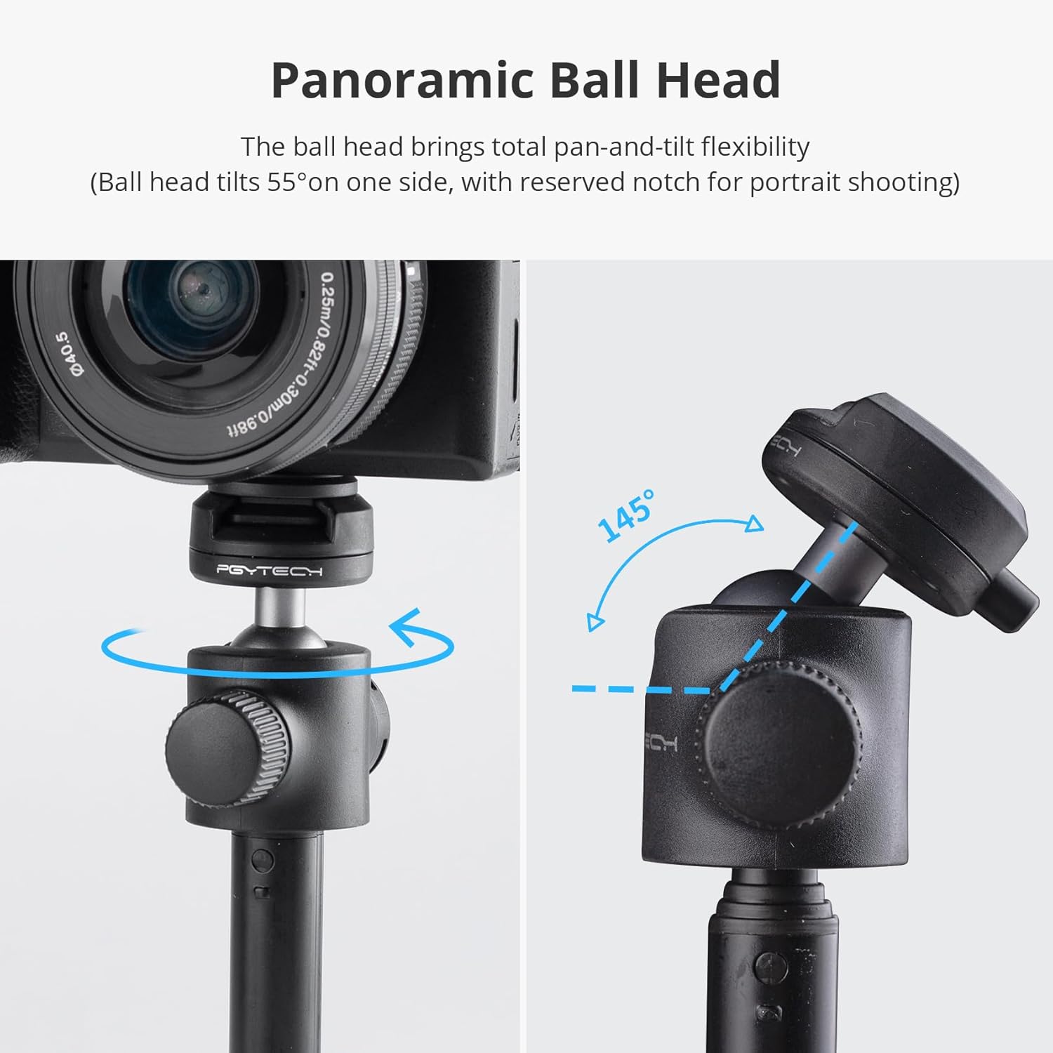 Detalle de PGYTECH CapLock Extension Pole Mini Tripod – Versatile One-Stop Selfie and Tripod Solution