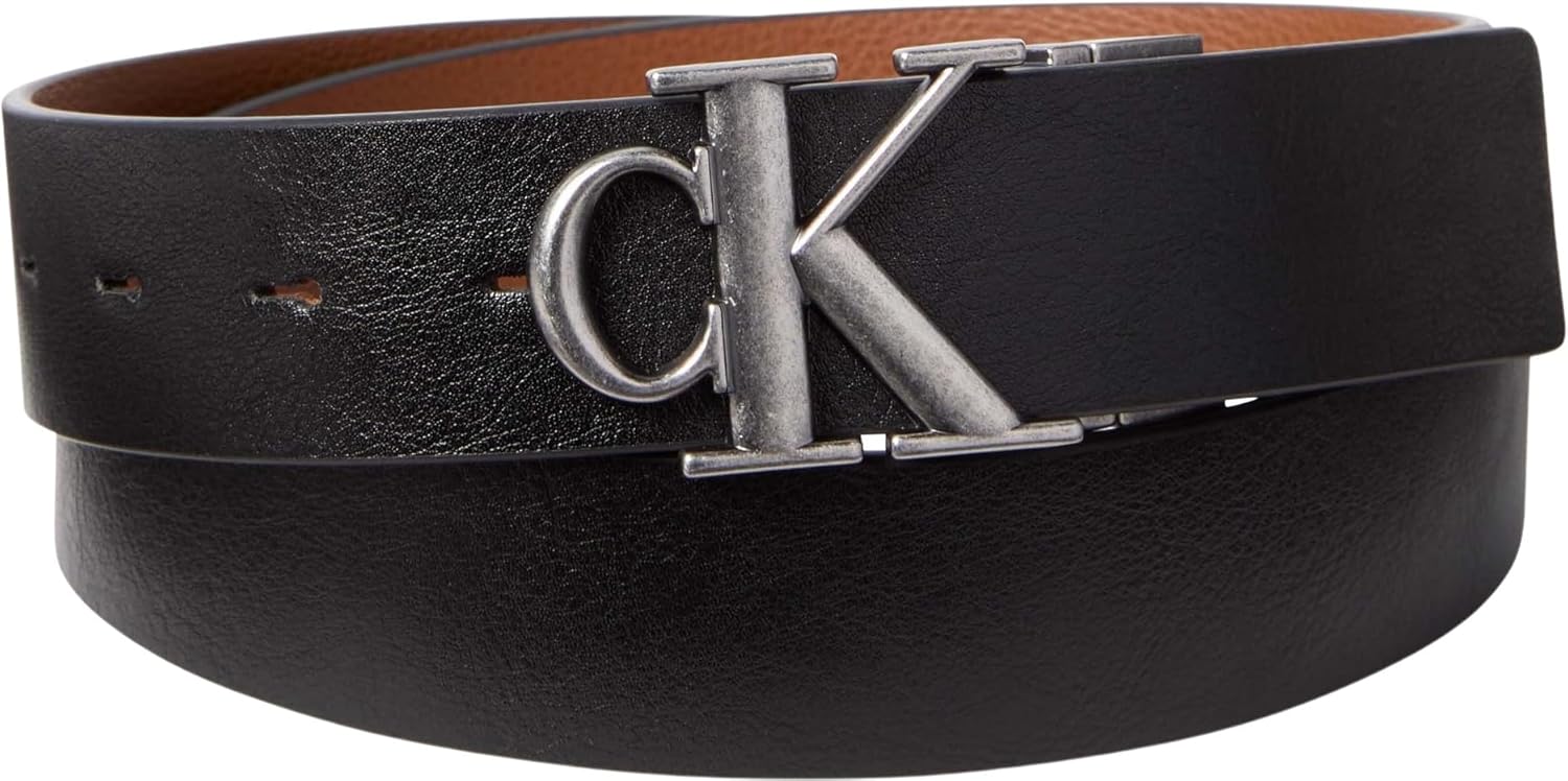 Detalle de Calvin Klein Ck Buckle Tumbled 35mm cintura unisex con fibbia regolabile