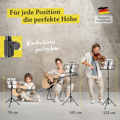 Detalle de Belfort Notenständer klappbar 2-in-1 für Tisch & Stativ, höhenverstellbar