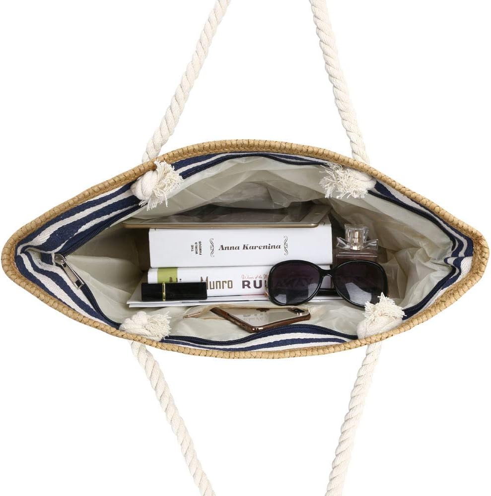 Thumbnail 6 de flintronic Sac de Plage pour Femmes – Grand sac fourre-tout en toile avec corde et motif Anchor