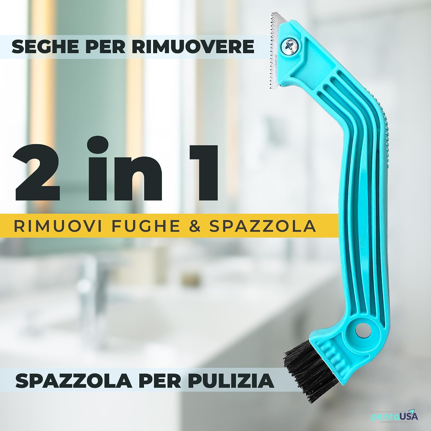 Detalle de Raschietto per Fughe con 2 lame extra e spazzola – Strumento per rimuovere Malta e sigillante