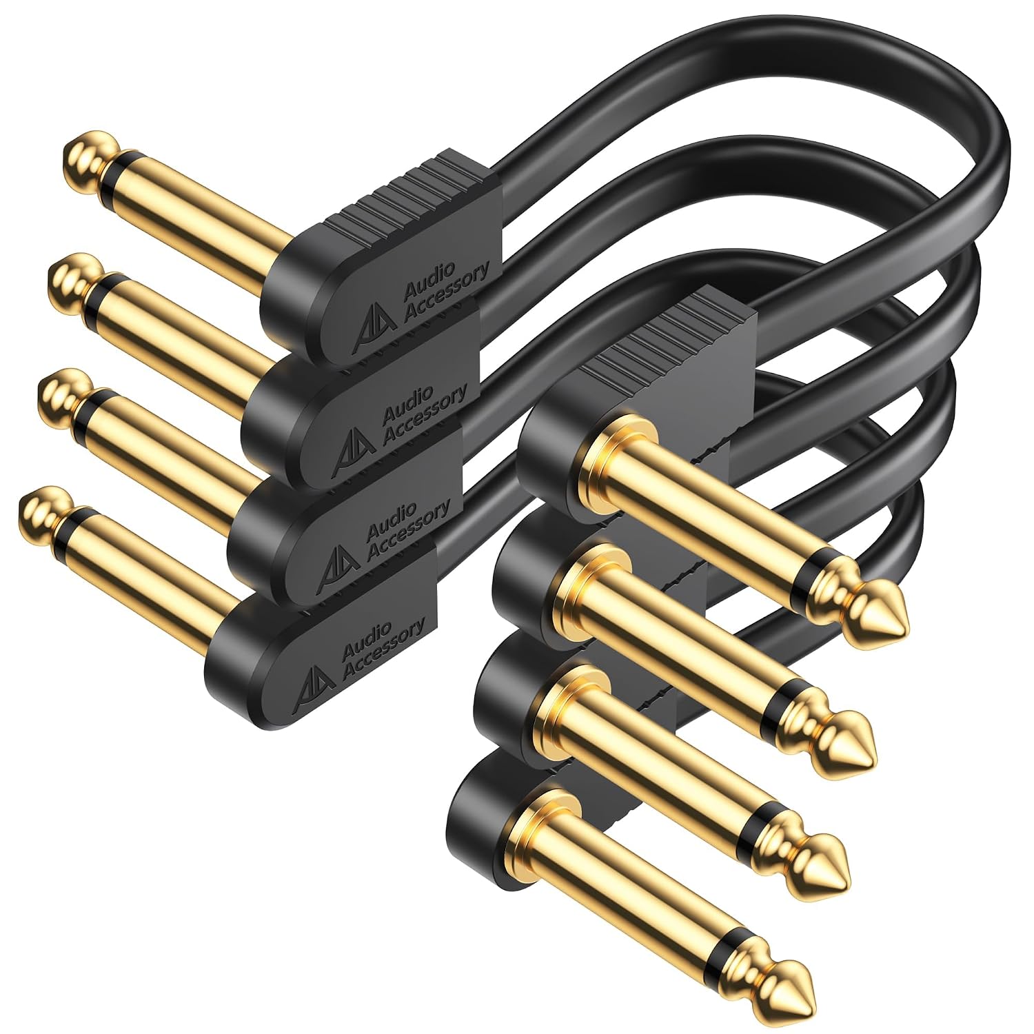 Detalle de AA AUDIO ACCESSORY APC04 Flat Guitar Patch Cables, 6-Inch, 4-Pack